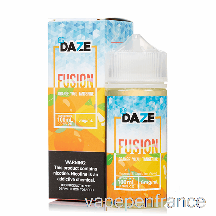 Mandarine Yuzu Orange Glacée - 7 Daze Fusion - Stylo Vape 100 Ml 0 Mg
